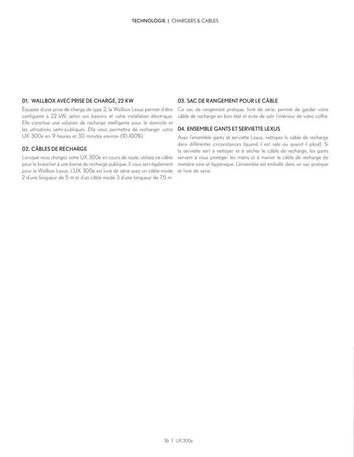 Lexus NOUVEL UX 300e du 27 mars au 27 mars 2026 - Catalogue page 36