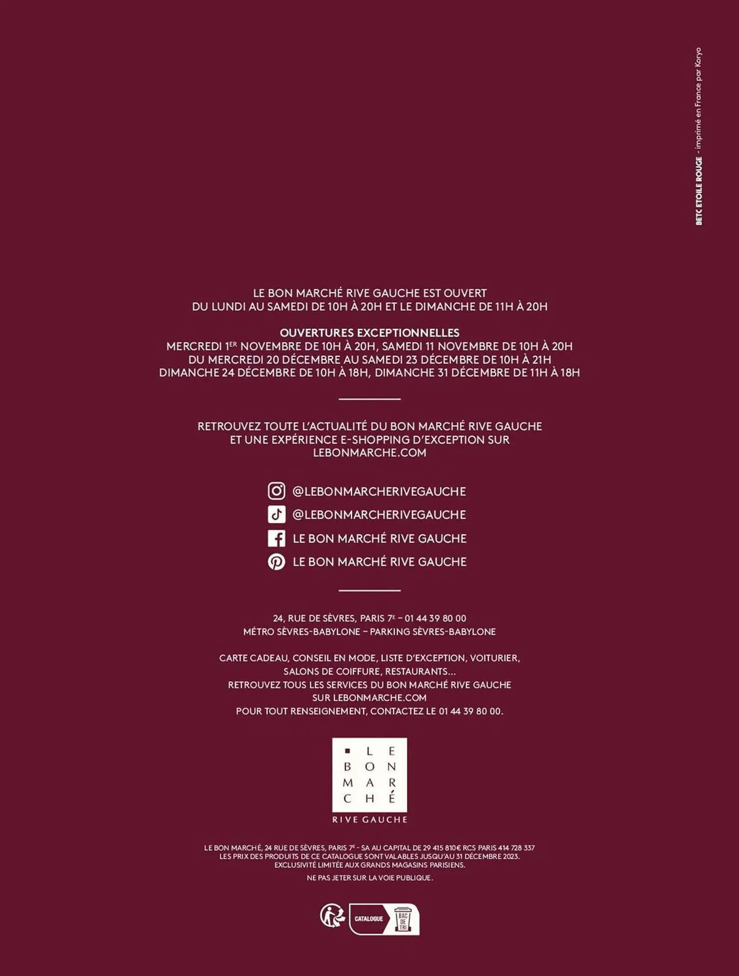 Catalogue Le bon marché du 25 octobre au 31 décembre 2023 - Catalogue page 53