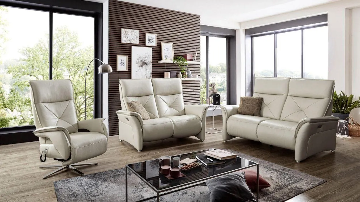 NOVALINE Canapé 2 places relaxation 100 % cuir