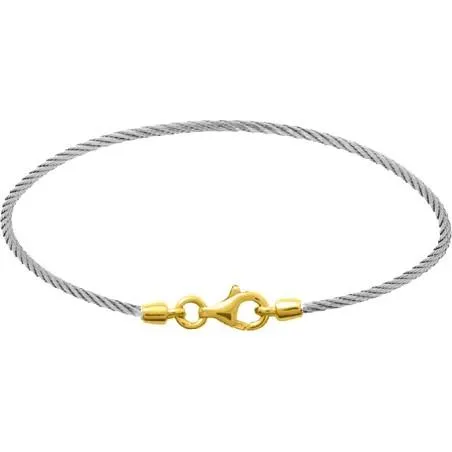 bracelet bébé Carador en or jaune 750/000 et acier