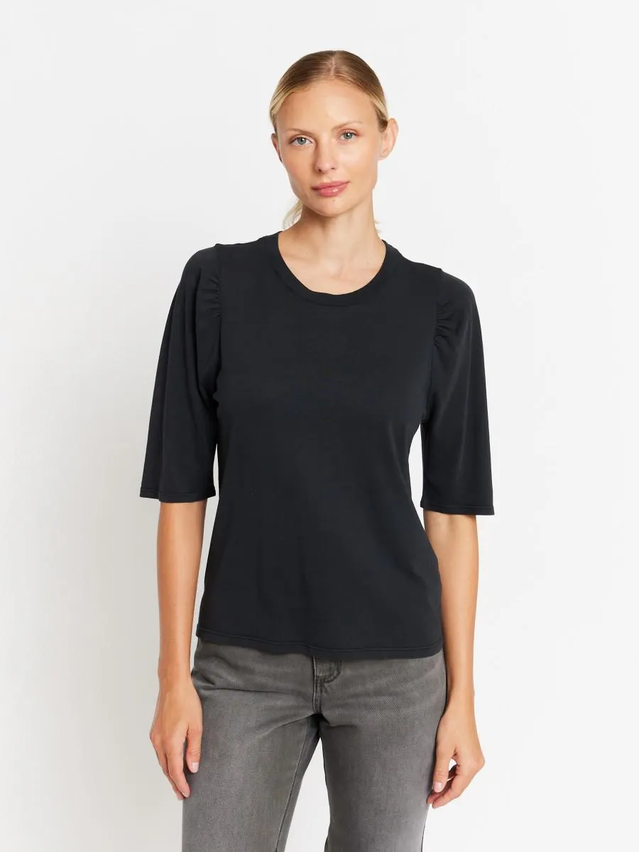ELEA | T-shirt gris manches courtes bouffantes