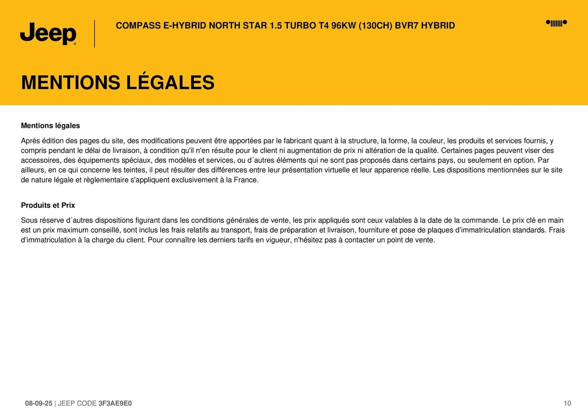 Catalogue Jeep du 9 septembre au 9 septembre 2026 - Catalogue page 10