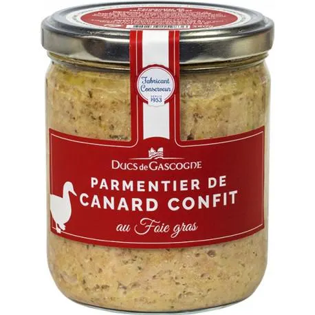 Parmentier de canard confit au foie gras