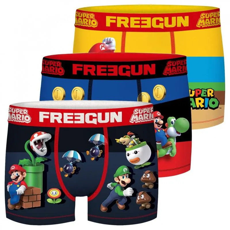 Lot de 3 Boxers Freegun garçon Super Mario