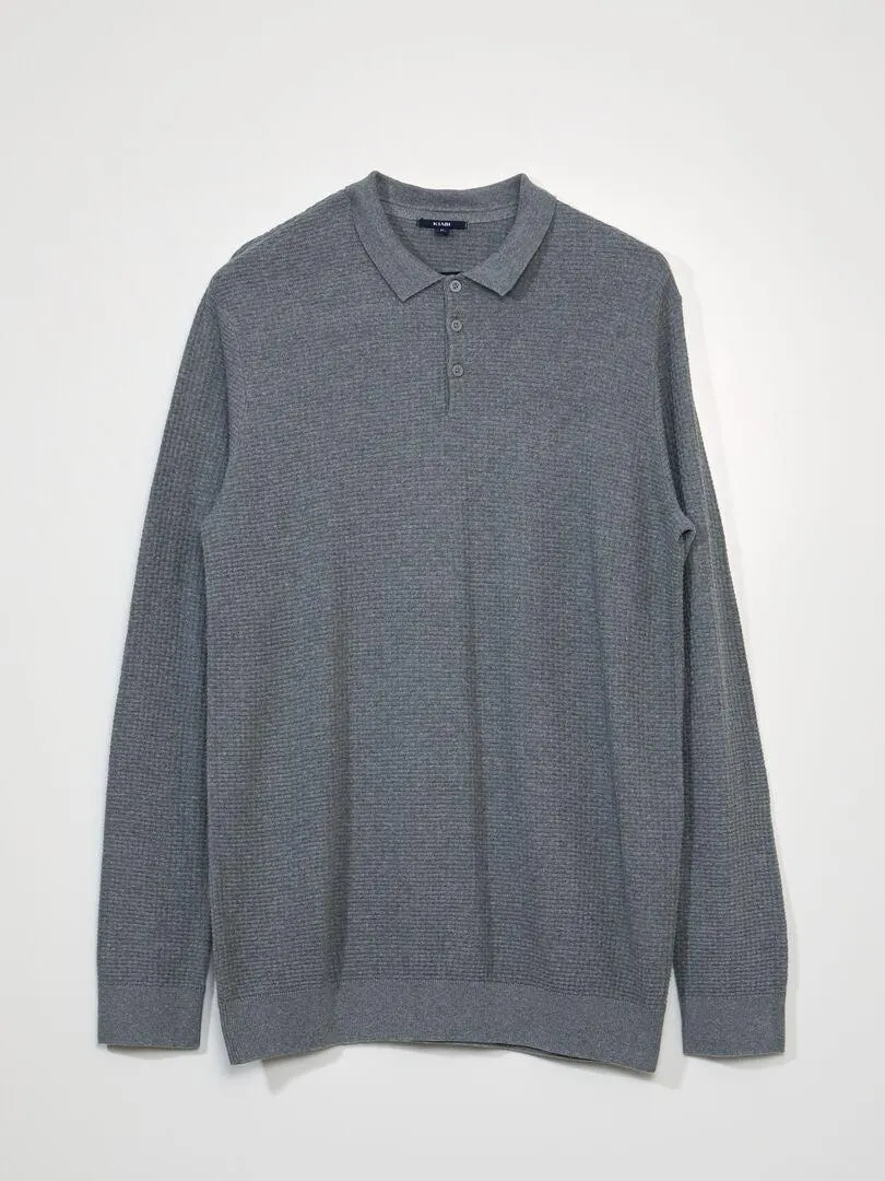 Pull en maille texturée - Gris