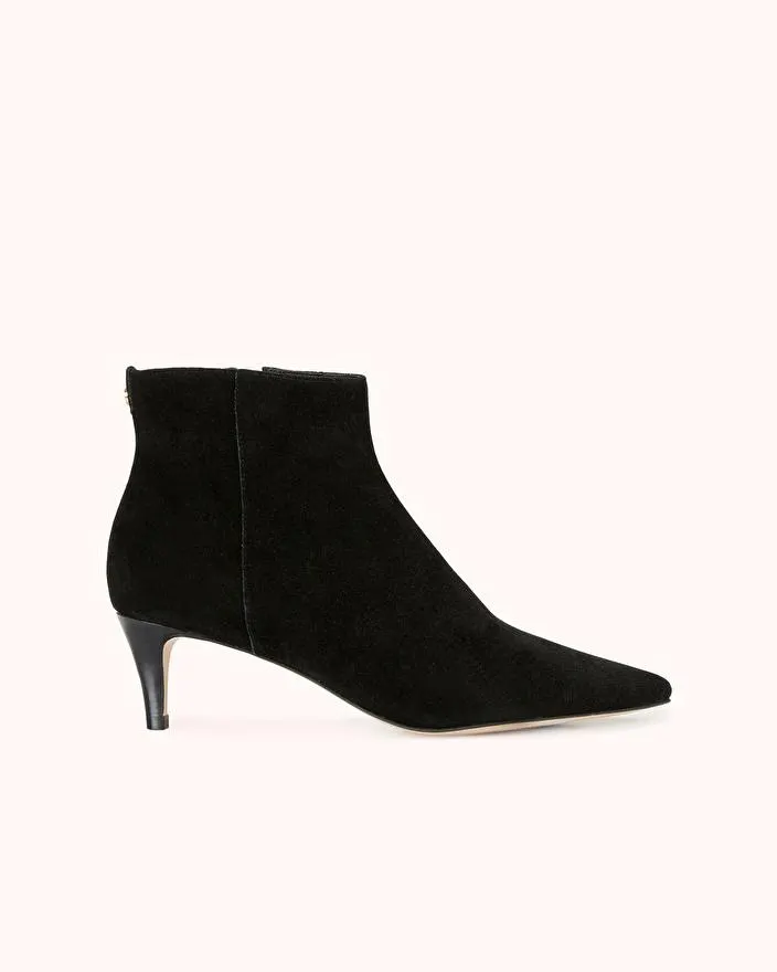 BOTTINE A TALON ZIVIA en cuir velours noir