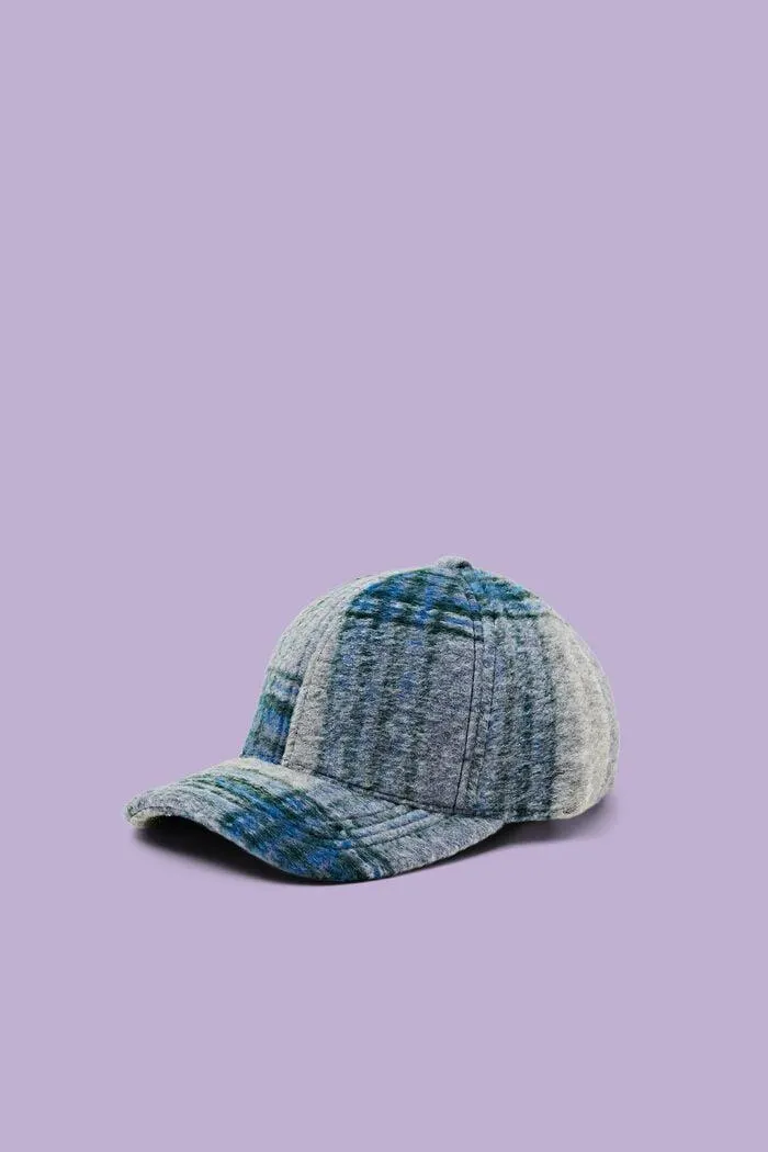 Casquette de base-ball en tissu brossé à carreaux