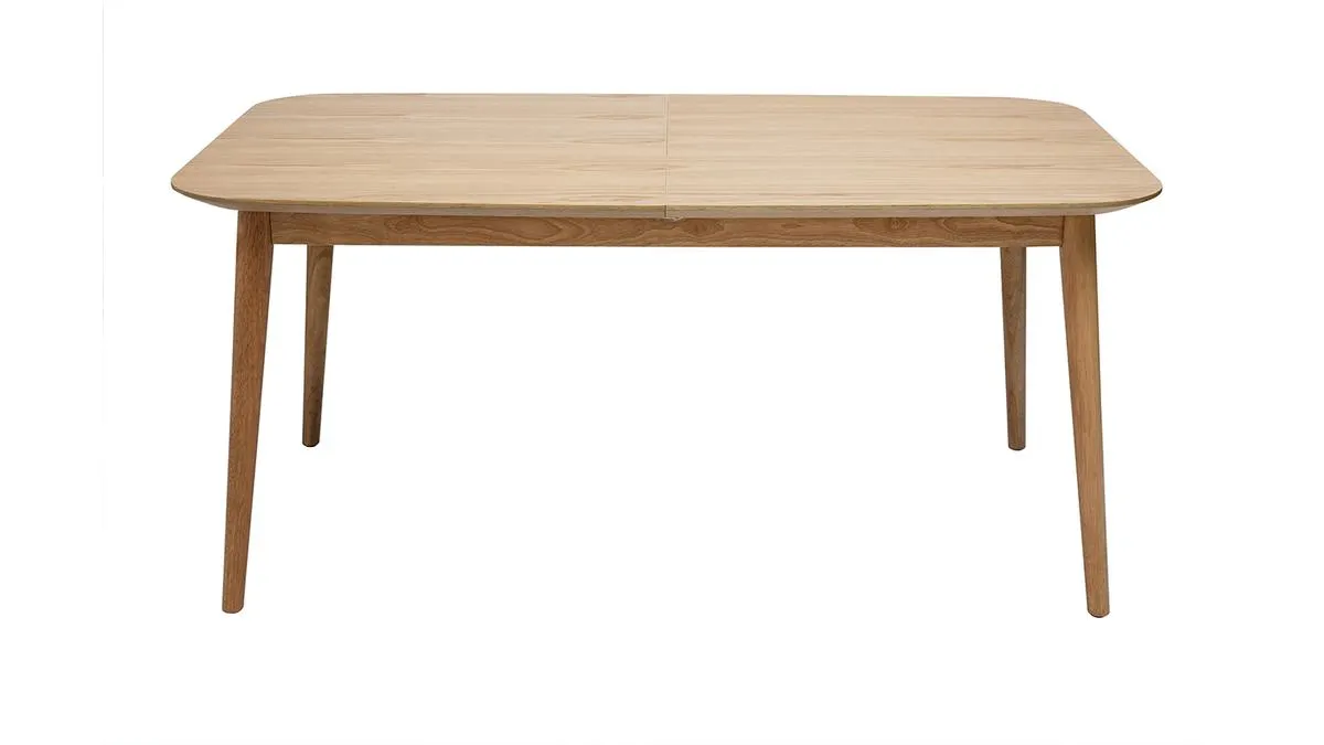Table extensible rallonges intégrées rectangulaire en bois clair chêne L160-210 cm ANK