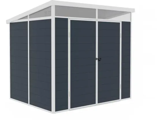 Abri De Jardin "detroit" En Résine - Gris - 4.54m² - 1.91 X 2.38 M -habitat Et Jardin
