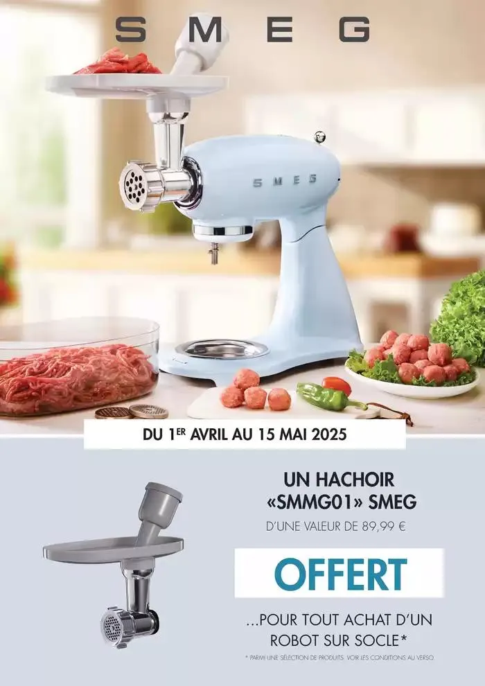 Offre SMEG: un hachoir offert du 7 avril au 15 mai 2025 - Catalogue page 1