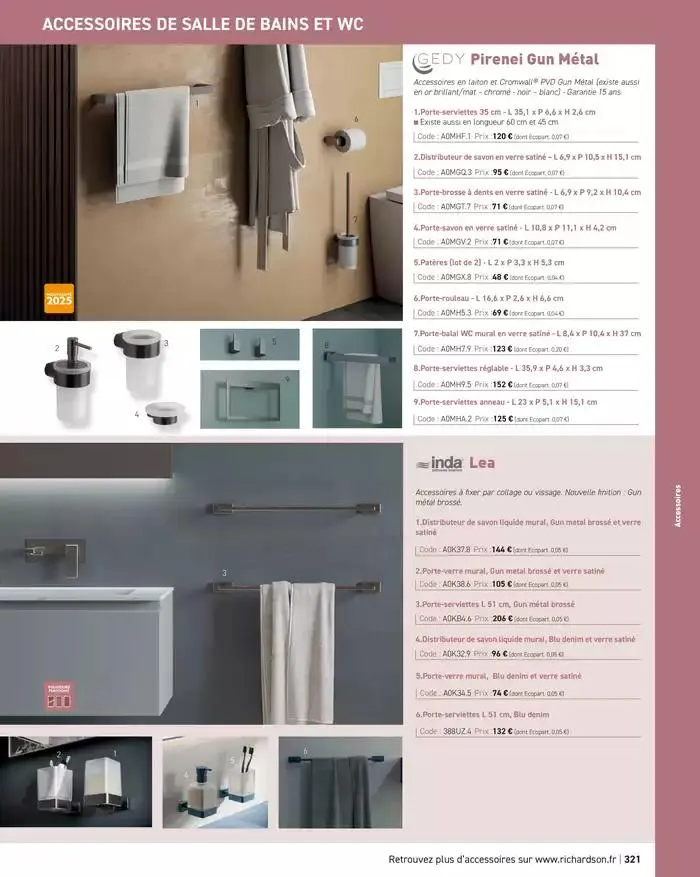 SALLE DE DE BAINS ET CARRELAGE 2025 du 11 avril au 31 décembre 2025 - Catalogue page 323