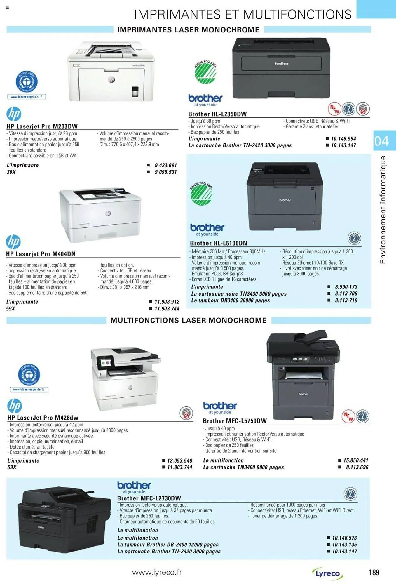 Catalogue Lyreco du 15 mai au 31 décembre 2023 - Catalogue page 189