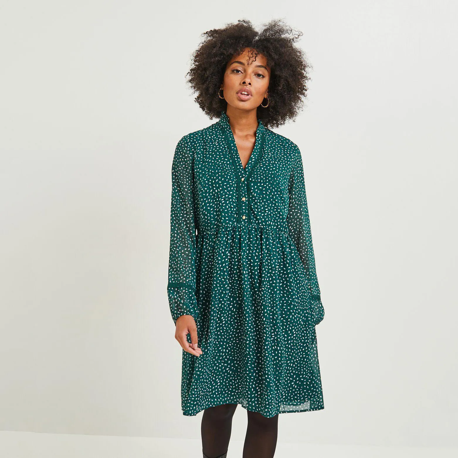 robe imprimée details macramé femme