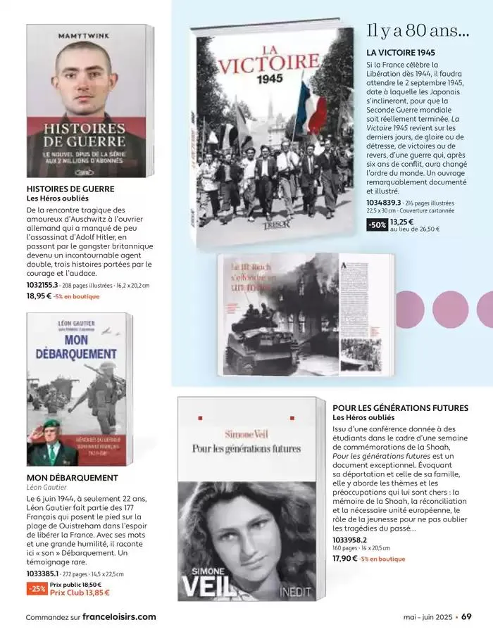 Mai - Juin 2025 du 30 avril au 30 juin 2025 - Catalogue page 69