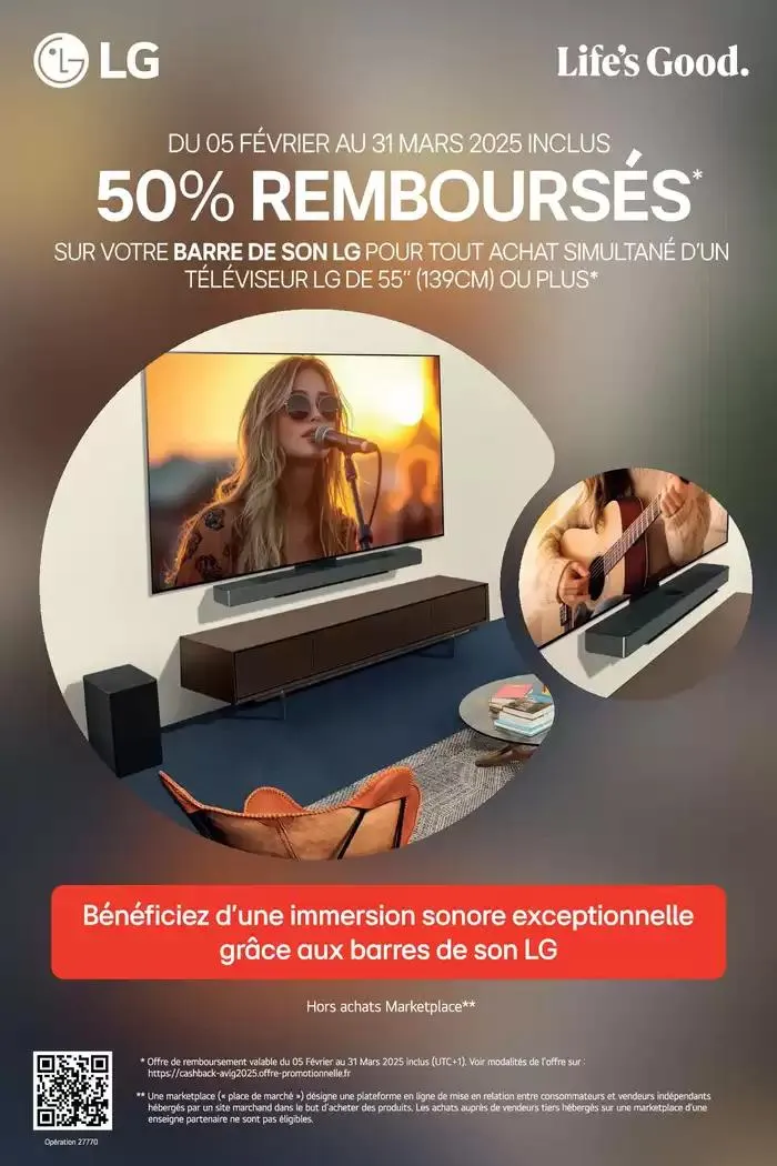 50% remboursés (achat simultané d'un téléviseur) du 10 février au 31 mars 2025 - Catalogue page 1