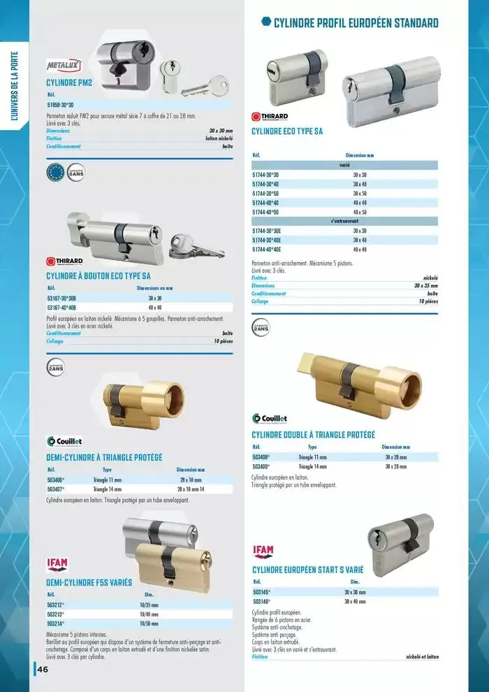 Guide Quincaillerie Serrurerie 2025 - 2026 du 1 avril au 1 avril 2026 - Catalogue page 48