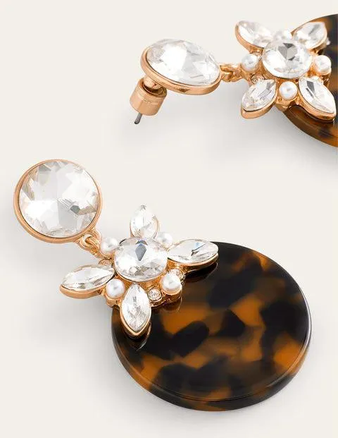 Boucles d'oreilles en résine écaille de tortue