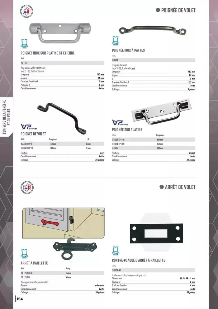 Guide Quincaillerie Serrurerie 2025 - 2026 du 1 avril au 1 avril 2026 - Catalogue page 156