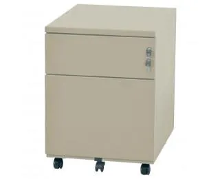 Caisson métal mobile 2 tiroirs grande profondeur - Beige