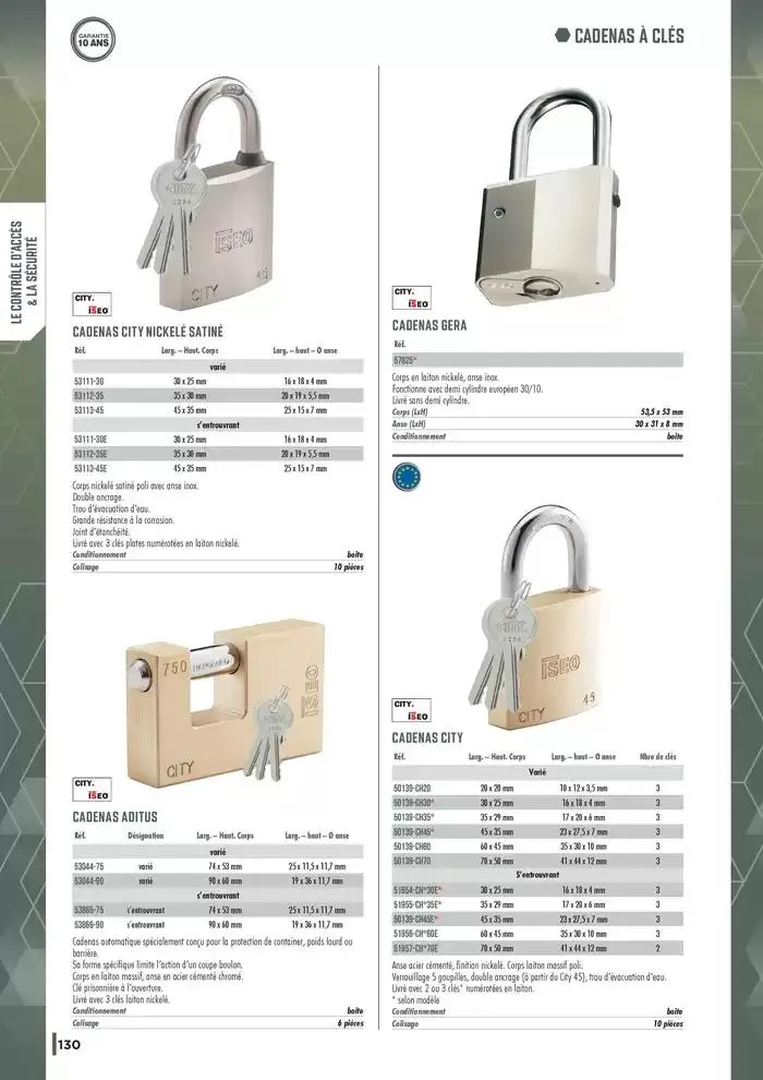 Guide Quincaillerie Serrurerie 2025 - 2026 du 1 avril au 1 avril 2026 - Catalogue page 132