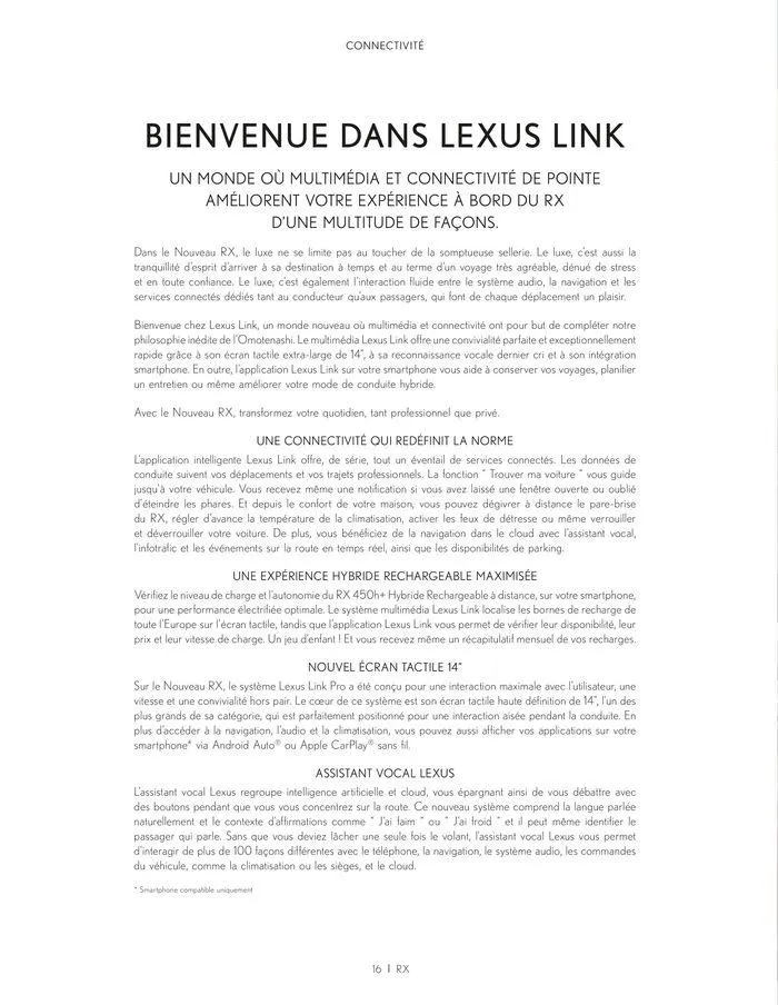 Lexus NOUVEAU RX du 24 juin au 28 février 2025 - Catalogue page 16