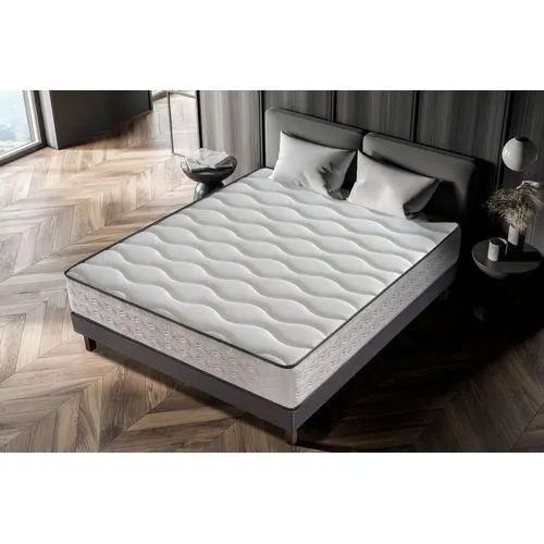 DAGOSTINO Matelas Mousse 140x190 cm ZAFIRE - Ferme - Réversible - Côté Été/hiver - H25 Cm