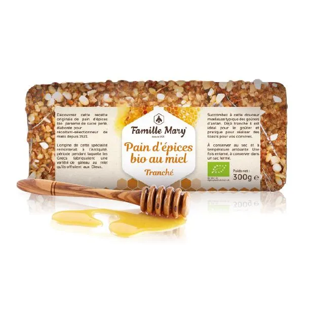 Pain d'épices bio tranché 25% de miel - 1 pain