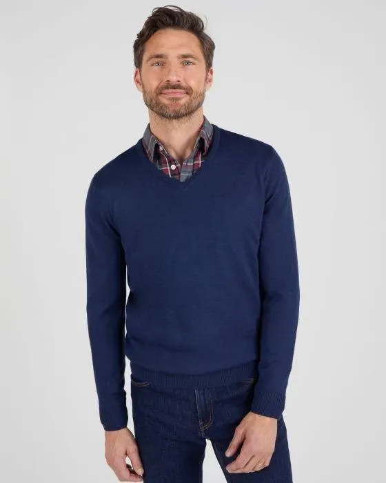 Pull classique encolure V avec laine
