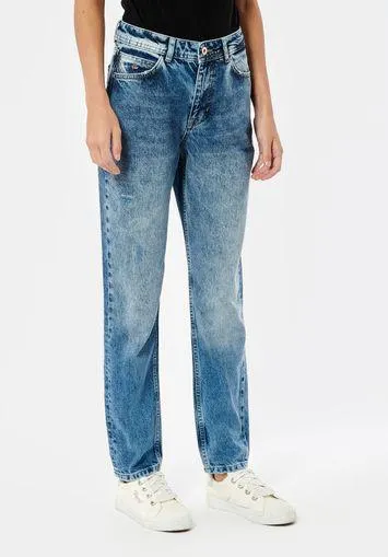 Jean Mom bleu femme