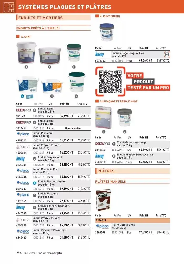 Matériaux 2025 du 1 janvier au 31 décembre 2025 - Catalogue page 296