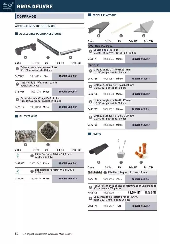 Matériaux 2025 du 1 janvier au 31 décembre 2025 - Catalogue page 54