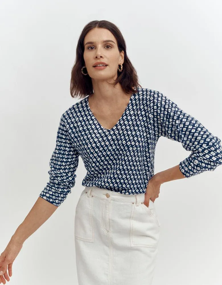 Pull maille imprimé