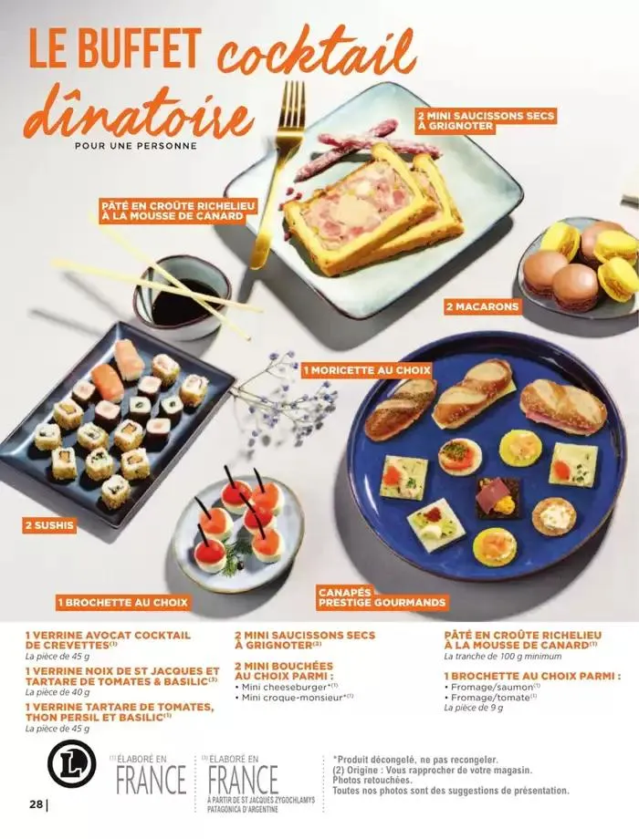 CARTE TRAITEUR PERMANENTE - MIXTE du 9 mai au 31 décembre 2025 - Catalogue page 28