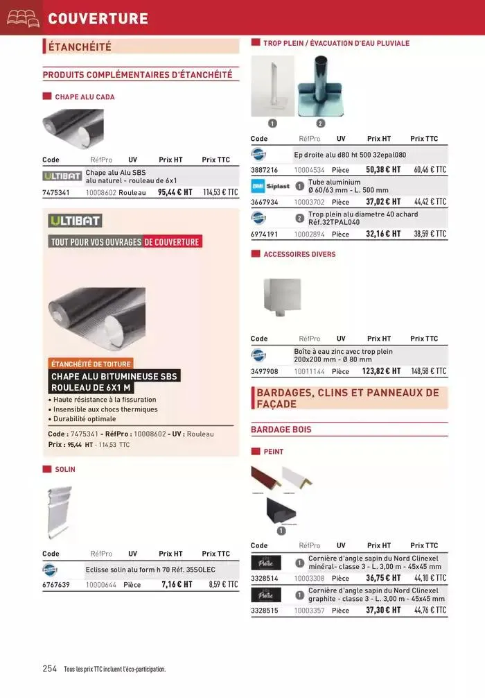 Matériaux 2025 du 1 janvier au 31 décembre 2025 - Catalogue page 254