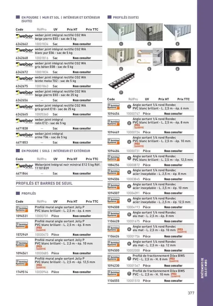 Matériaux 2025 du 1 janvier au 31 décembre 2025 - Catalogue page 377