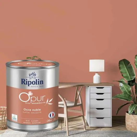 Peinture RIPOLIN Opur bio sourcée multi-supports ocre nubie satin 2L