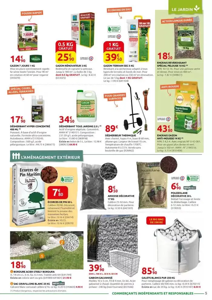 MOTOCULTURE - JARDINAGE - BRICOLAGE - DROGUERIE - ANIMALERIE du 31 mars au 26 avril 2025 - Catalogue page 5