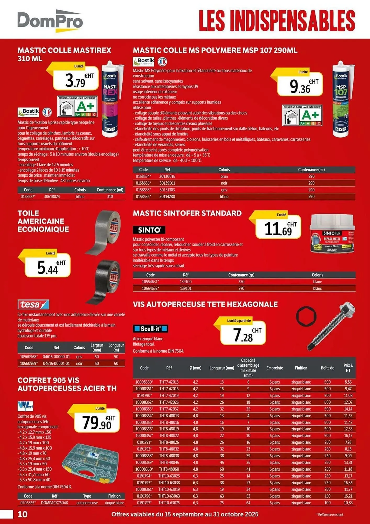 Catalogue DomPro du 16 septembre au 31 octobre 2025 - Catalogue page 10