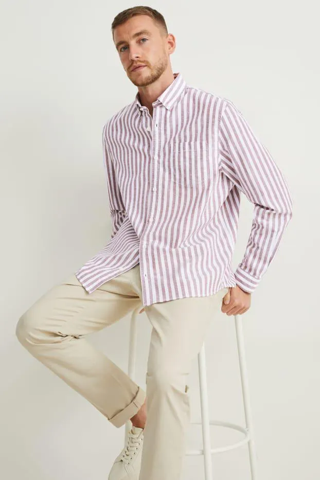 Oxford shirt - regular fit - button-down collar - striped