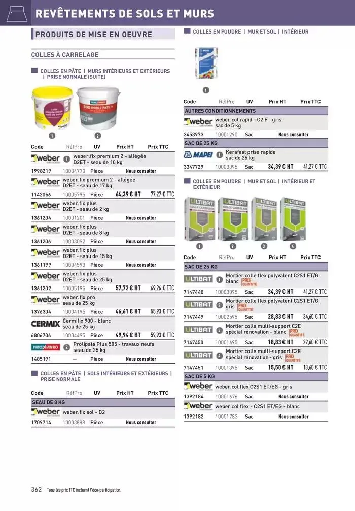 Matériaux 2025 du 1 janvier au 31 décembre 2025 - Catalogue page 362