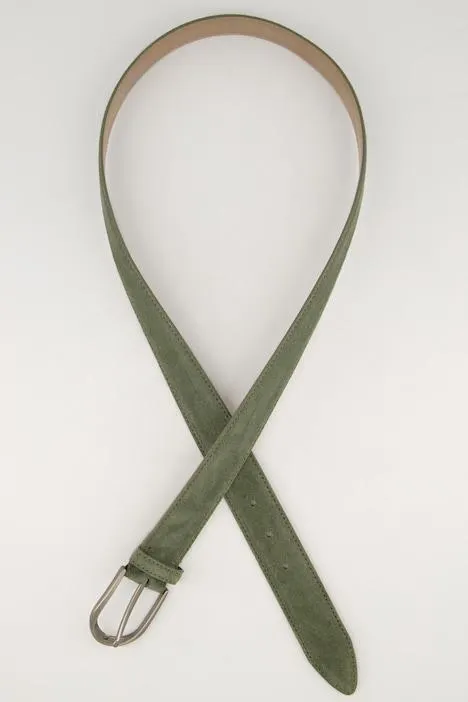 Ceinture en cuir, daim, boucle métallique