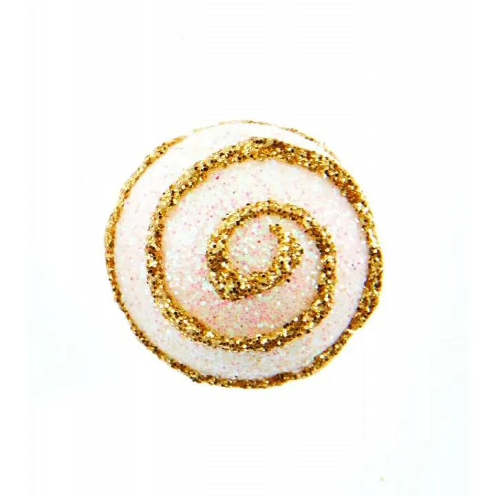 Lot de 6 Boules Gourmandise or pailleté d 4 cm