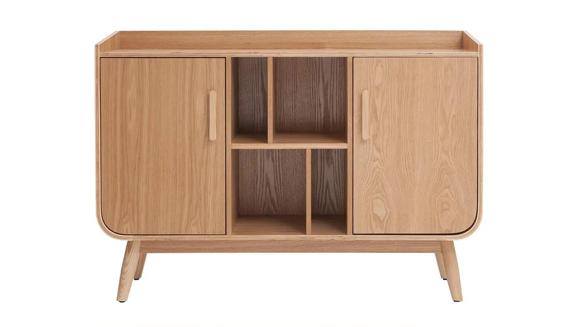 Buffet scandinave en bois clair 2 portes L122 cm HALLEN