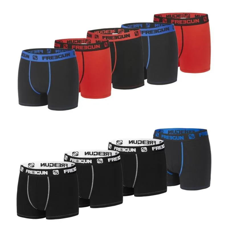 Lot de 9 boxers garçon en Coton Freegun