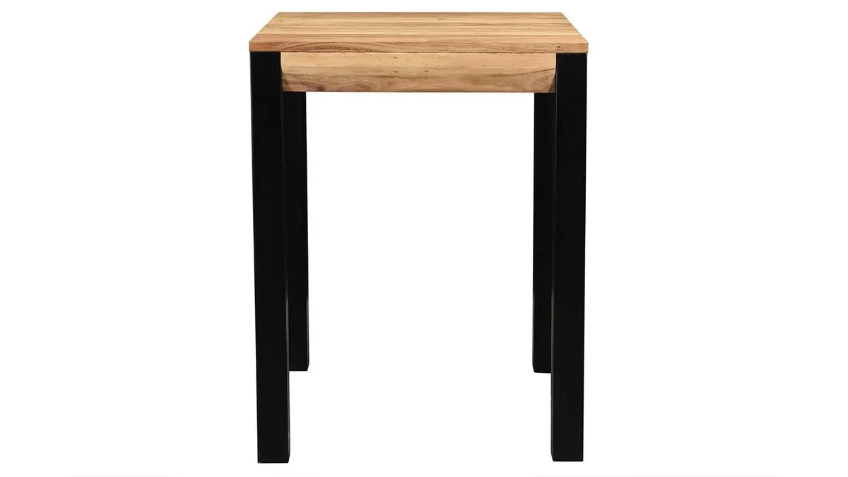 Table de bar extensible en bois massif et métal L80-135 cm TRAP