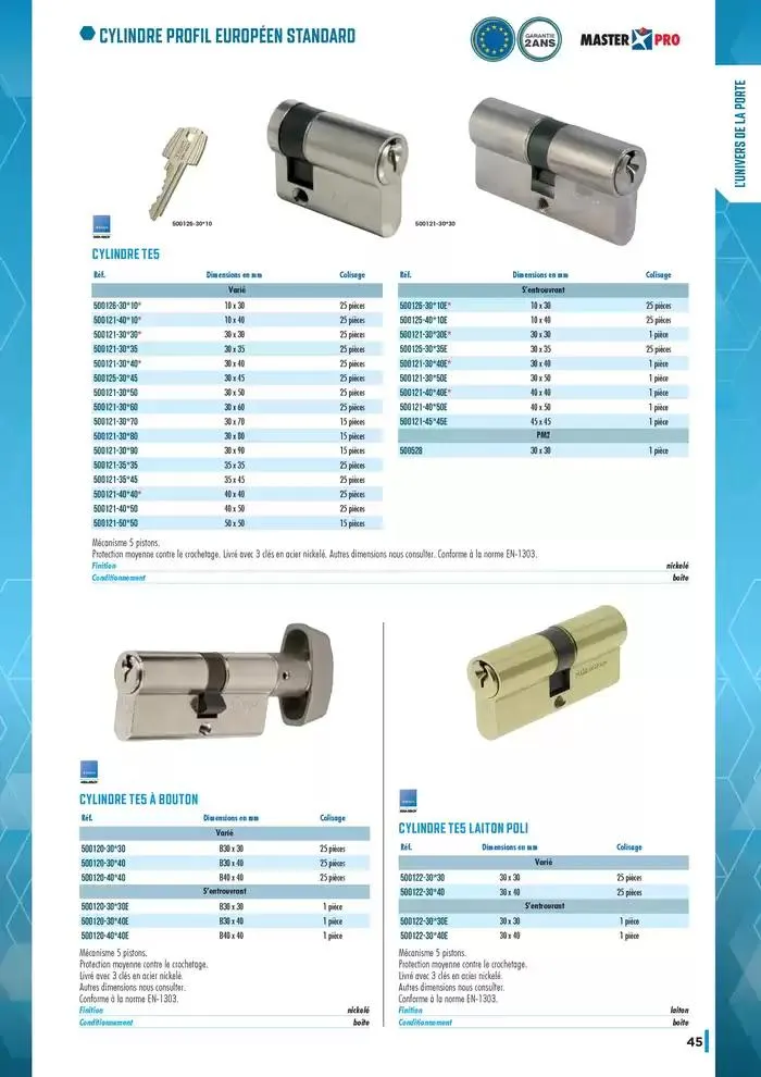 Guide Quincaillerie Serrurerie 2025 - 2026 du 1 avril au 1 avril 2026 - Catalogue page 47