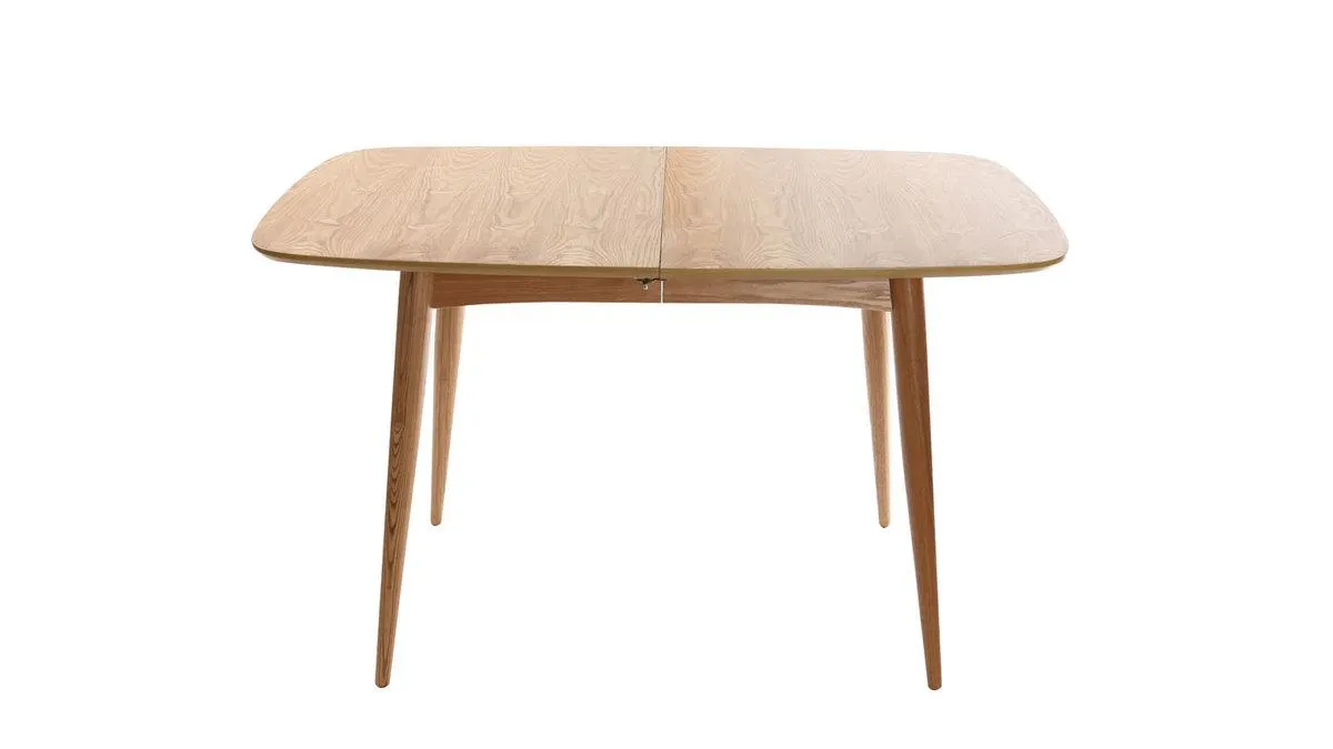 Table à manger extensible rectangulaire en bois clair L130-160 cm NORDECO