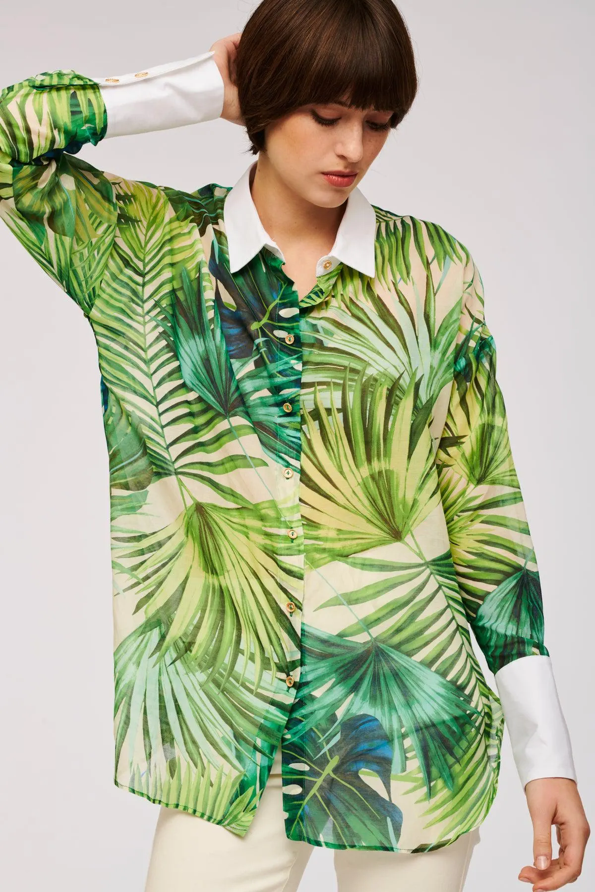 Chemise imprimée tropical