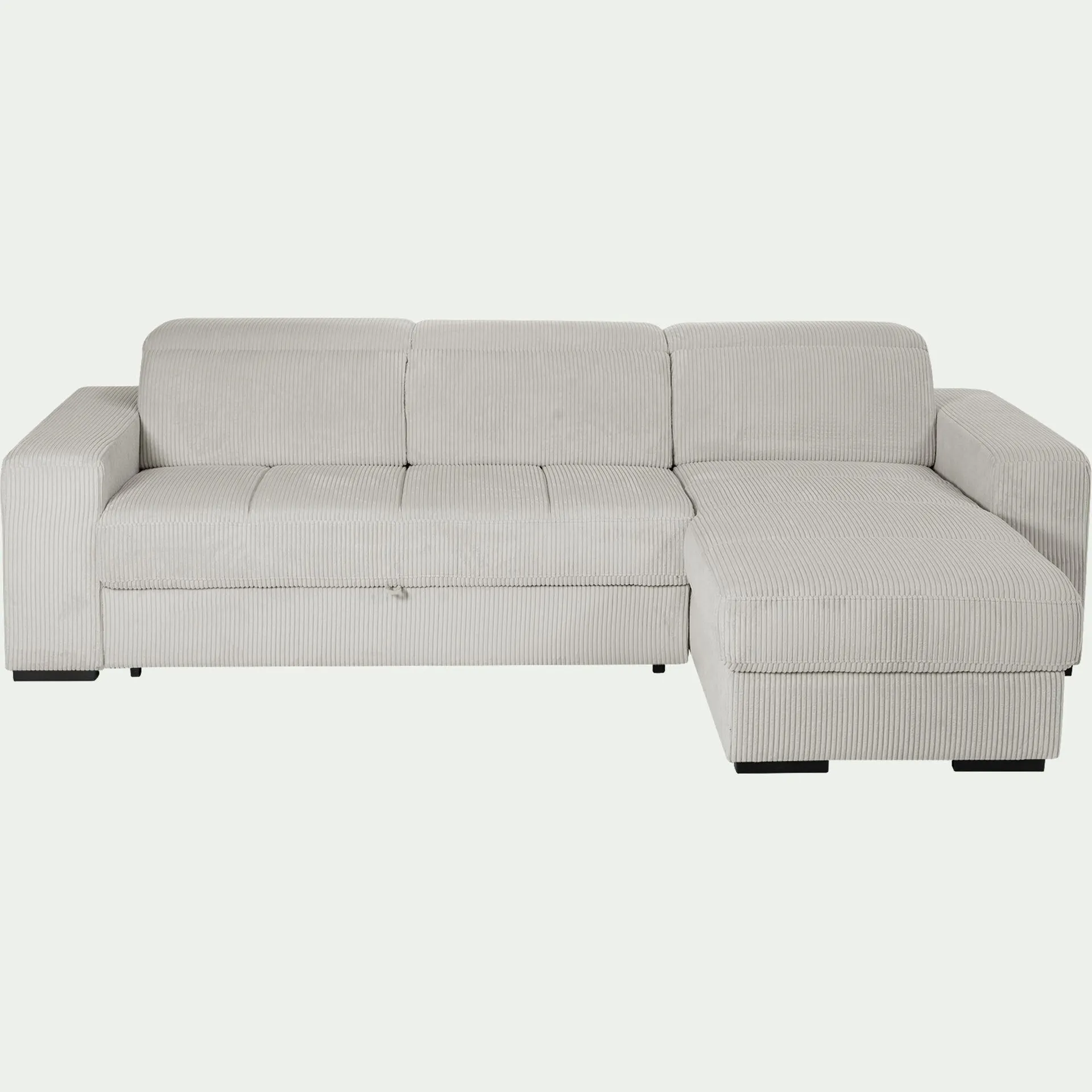 Canapé d'angle réversible convertible en tissu castello - beige roucas