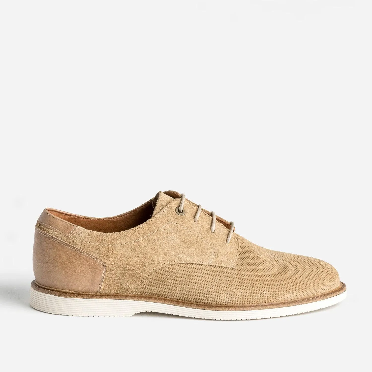 Derby confort beige cuir éco-conçu